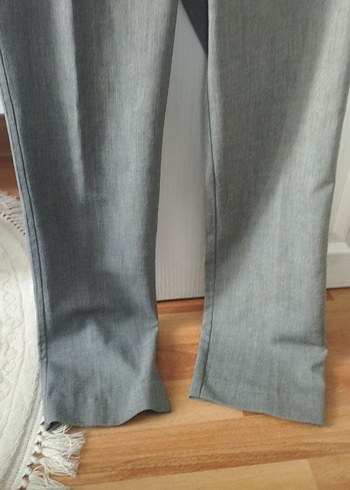 Gri Kadın Keten Kumaş Pantolon - Görsel 2