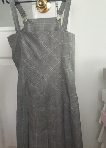 Gri Ekose Desenli Uzun Pilili etek - Görsel 4