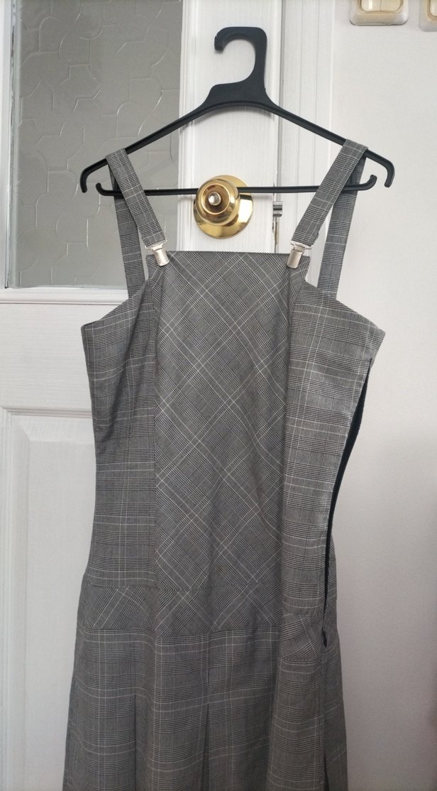 Gri Ekose Desenli Uzun Pilili etek - Görsel 2