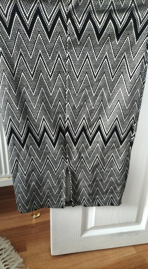 Desenli Gri  kalem Etek - Görsel 2