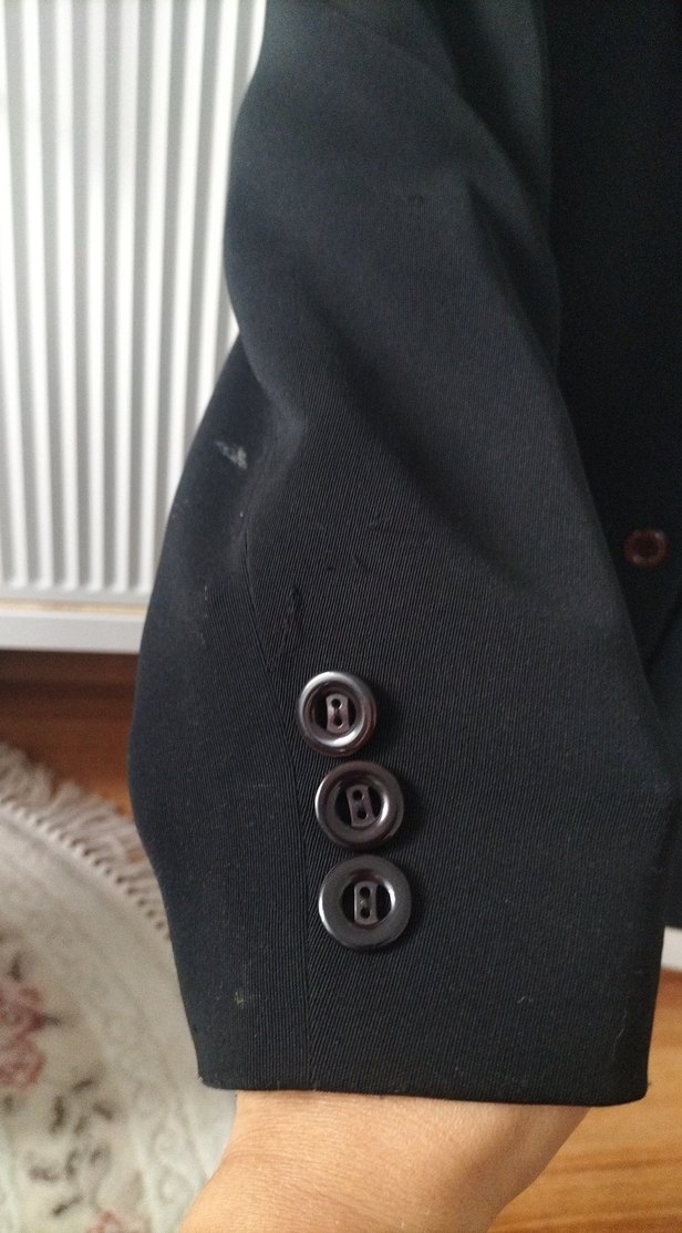 Siyah Düğmeli Kadın Ofis Blazeri - Görsel 2