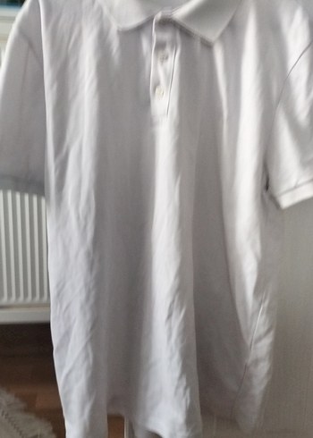 Erkek Beyaz Kısa Kollu Polo Yaka Tişört - Görsel 3