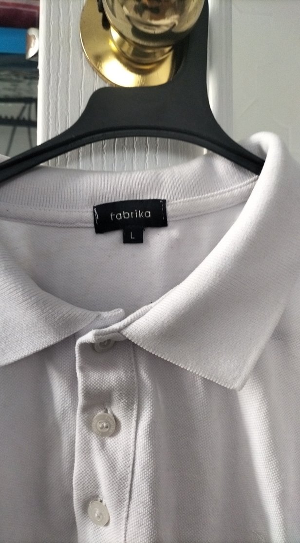 Erkek Beyaz Kısa Kollu Polo Yaka Tişört - Görsel 2