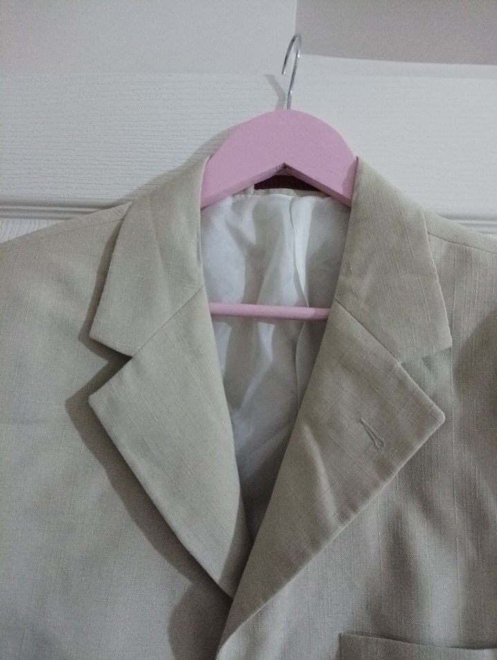 Bej Düğmeli Erkek Ceket - Görsel 2