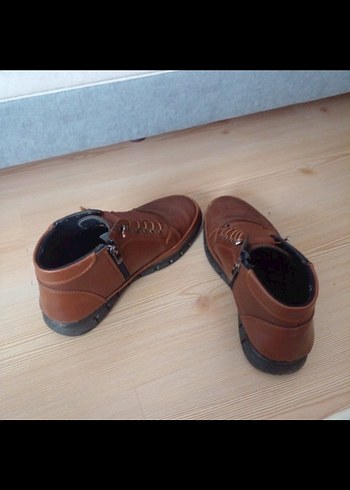 Deri Kahverengi Bağcıklı Erkek Bot - Görsel 4