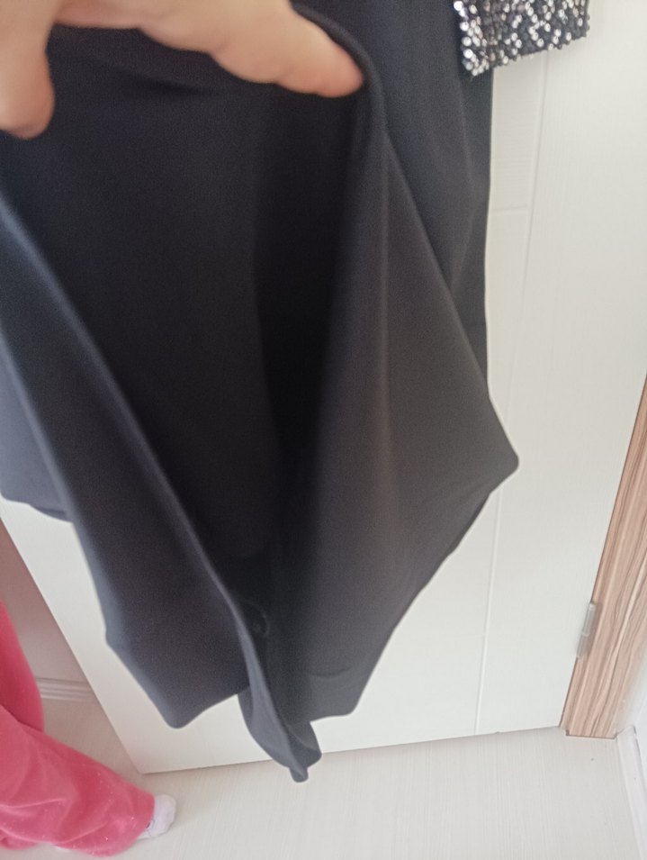 Uzun Kollu Siyah Kadın Abiye Elbise - Görsel 5