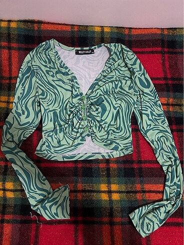 Holly Lolly Renkli Crop Bluz