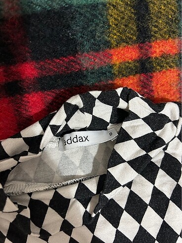 Addax Addax Dama Desenli Crop Bluz