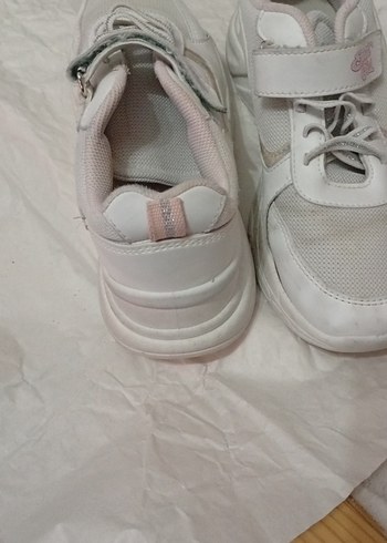 Kız Çocuk Beyaz Spor Ayakkabı Velcro - Görsel 3