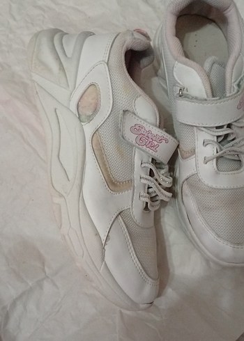 Kız Çocuk Beyaz Spor Ayakkabı Velcro - Görsel 2