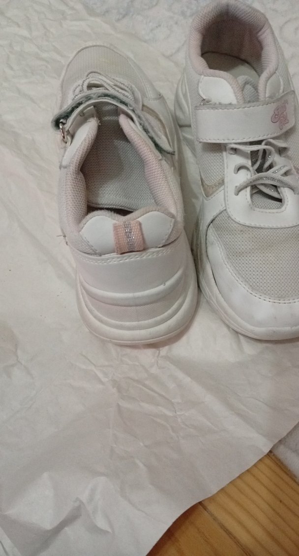 Kız Çocuk Beyaz Spor Ayakkabı Velcro - Görsel 3