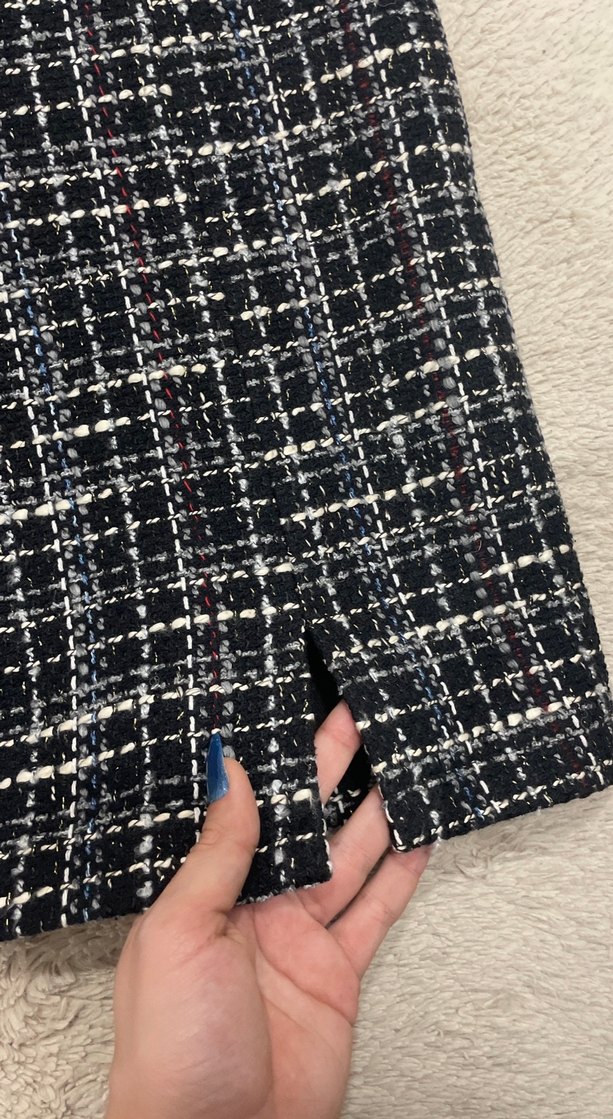 Kürk Detaylı Kareli Midi Etek - Görsel 2