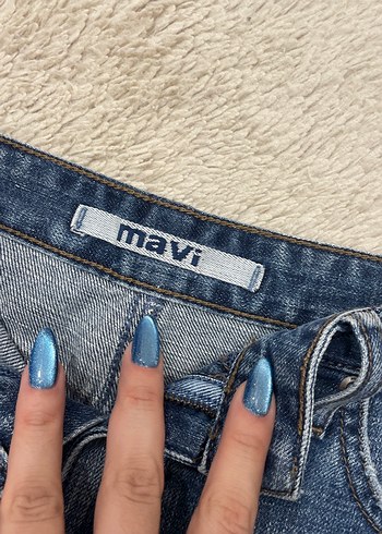 Mavi Denim Midi Kadın Etek vintage - Görsel 3