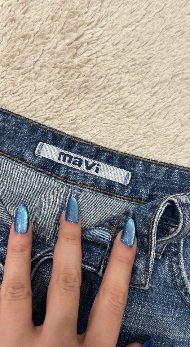 Mavi Denim Midi Kadın Etek vintage - Görsel 3