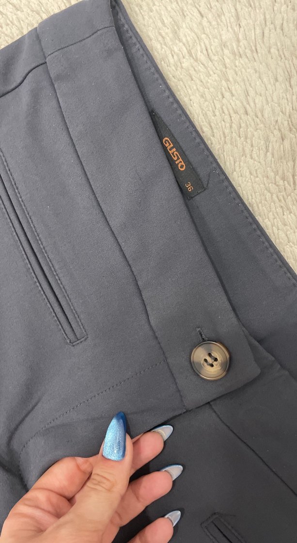 Kadın Gri Midi Kumaş Pantolon GUSTO - Görsel 2