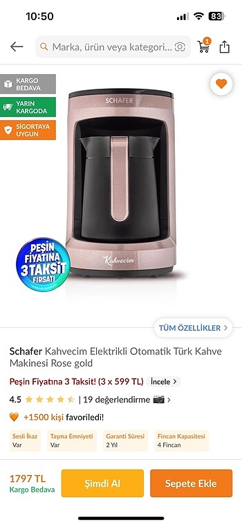 Türk kahvesi makinesi schafer