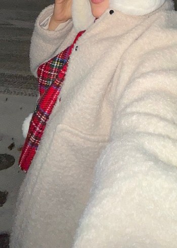 Mango Bej Kadın Peluş Bomber Ceket - Görsel 4