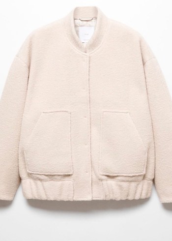 Mango Bej Kadın Peluş Bomber Ceket - Görsel 2
