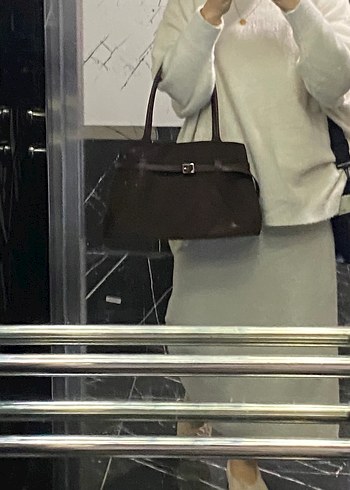 Kahverengi Süet Kadın Omuz Çantası - Görsel 5