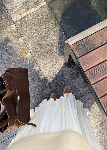 Kahverengi Süet Kadın Omuz Çantası - Görsel 4