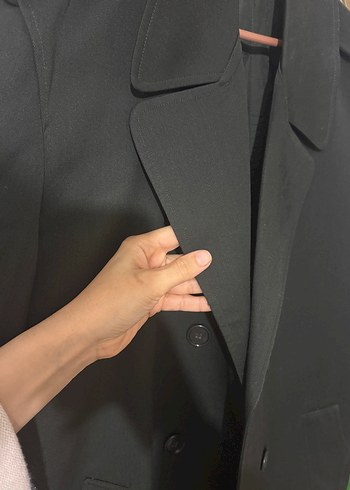 Kadın haki yeşili Uzun Klasik Trençkot - Görsel 3