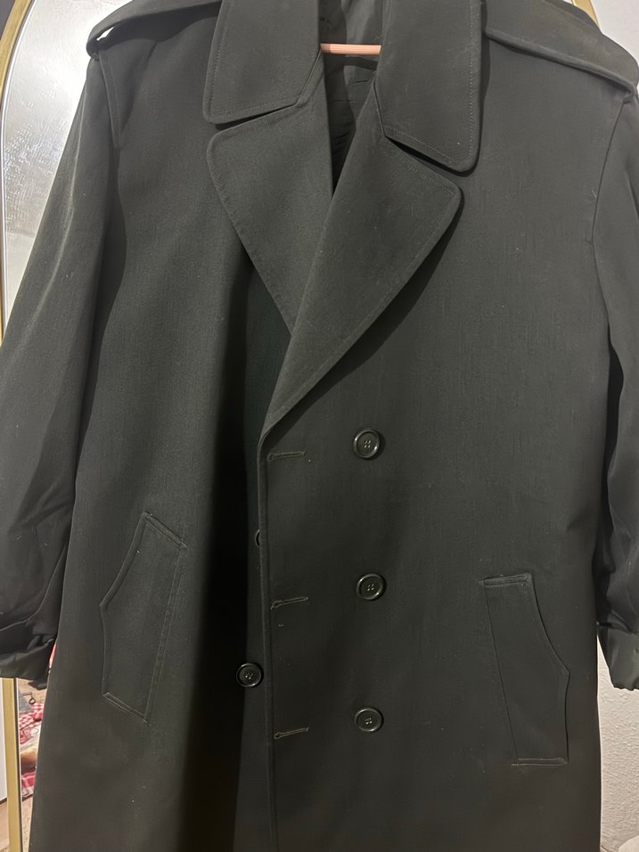 Kadın haki yeşili Uzun Klasik Trençkot - Görsel 2