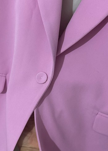 Pembe Düğmeli Kadın Blazer Ceket - Görsel 5