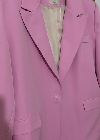 Pembe Düğmeli Kadın Blazer Ceket - Görsel 2