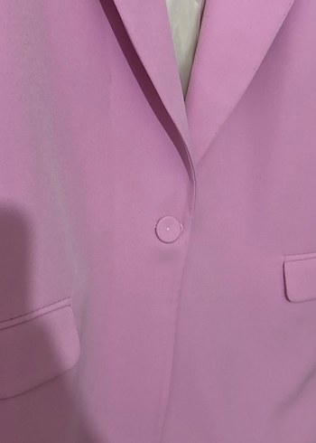 Pembe Düğmeli Kadın Blazer Ceket - Görsel 4