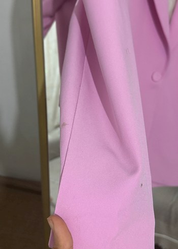 Pembe Düğmeli Kadın Blazer Ceket - Görsel 3