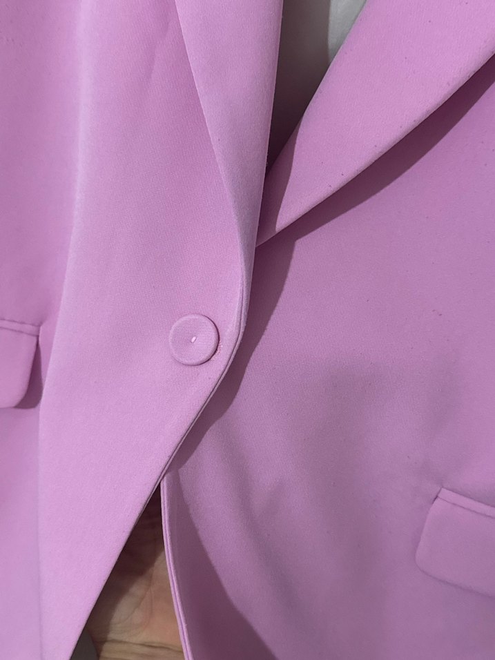 Pembe Düğmeli Kadın Blazer Ceket - Görsel 5
