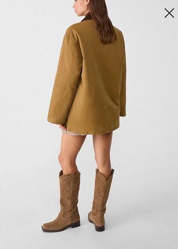 Stradivarius Çok Cepli Mumlu Görünümlü Parka - Görsel 3