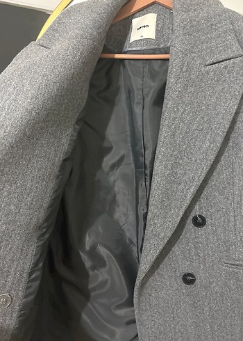 Koton Gri Kadın Düğmeli Yün Midi Kaban - Görsel 4