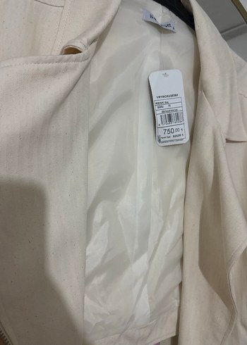 Kadın krem Keten Fermuarlı Ceket - Görsel 4