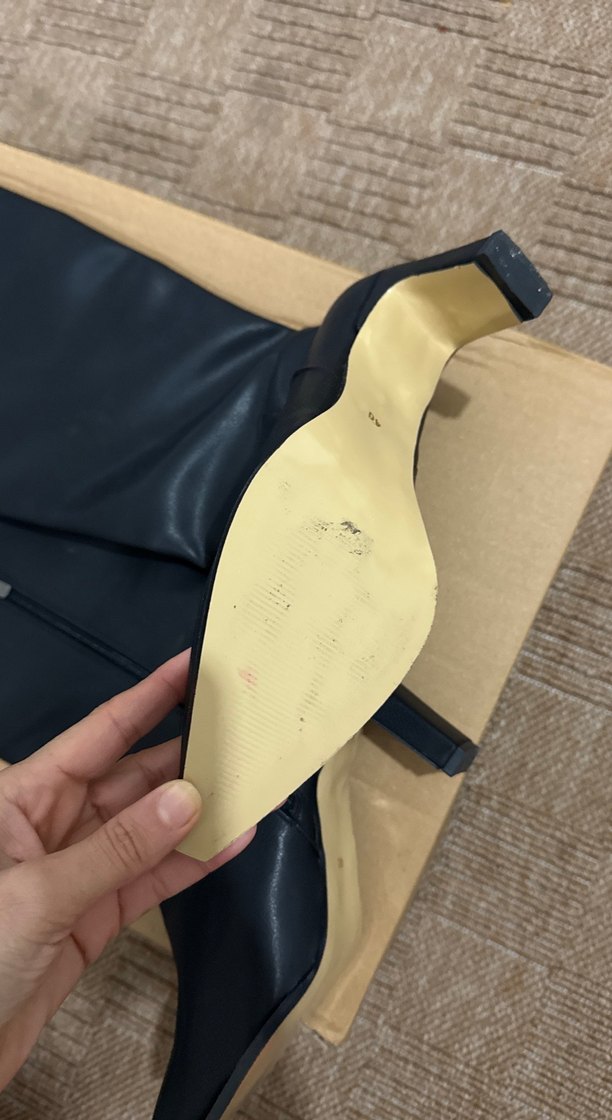 Siyah Deri Dizüstü İnce Topuklu Çizme - Görsel 3