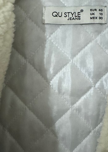 Kadın Mavi Peluş Detaylı Denim Ceket - Görsel 7