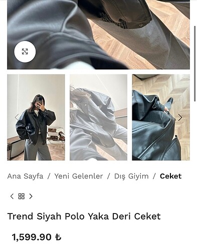 l Beden siyah Renk Deri ceket
