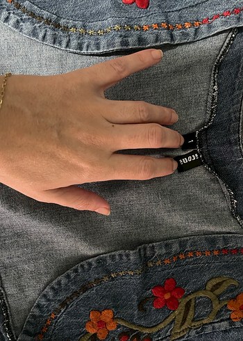 Nakışlı  Kadın Kot bolero - Görsel 2