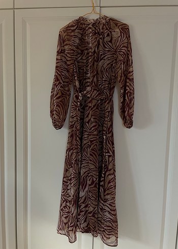 Desenli şifon elbise - Görsel 2