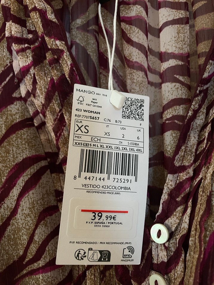 Desenli şifon elbise - Görsel 3