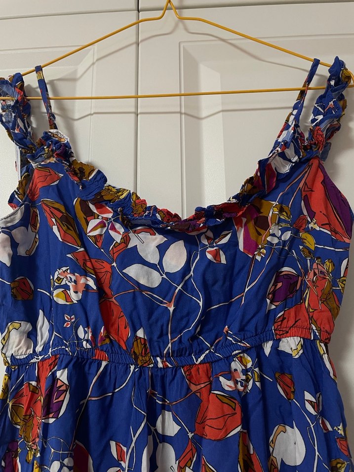 Renkli Bohem Uzun Askılı Elbise - Görsel 2