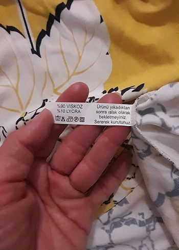 m Beden sarı Renk Sarı Çiçek Desenli sıfır Yaka Kısa Kollu Bluz
