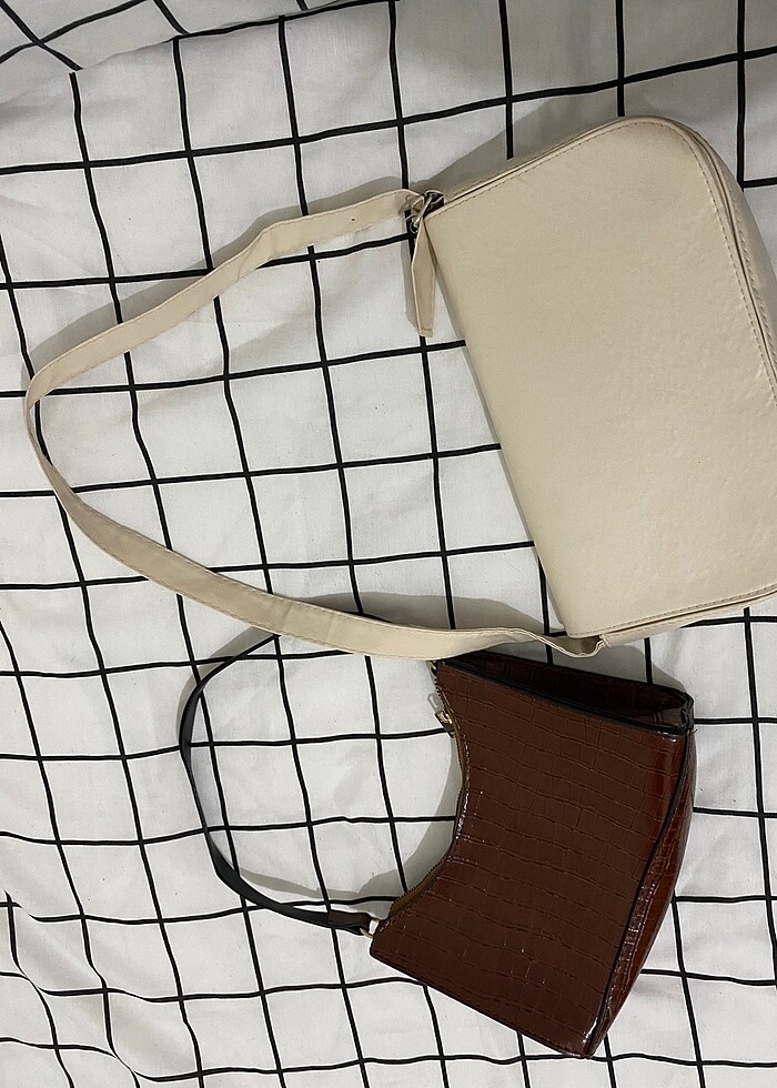 Bej ve Kahverengi Çanta 2 li - Görsel 2