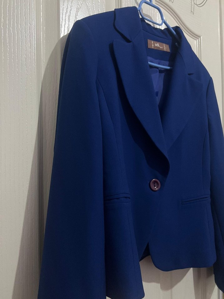 Düğmeli Lacivert Kadın Blazer Ceket - Görsel 2