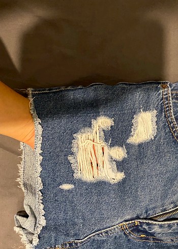 26 Beden Koyu Mavi Mini Kot Şort