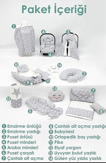 Bebek yatak yastık pike set