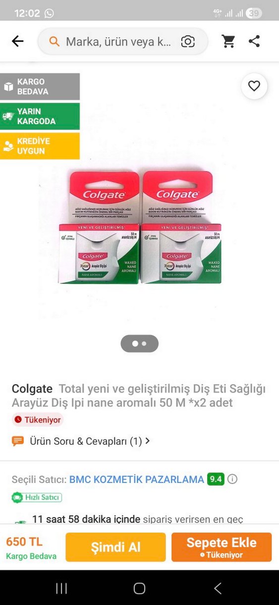 Colgate Diş İpi  2 ADET. Naneli #colgate - Görsel 4