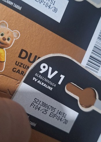 Duracell 9 Volt Pil Uzun Ömürlü #Duracel - Görsel 3