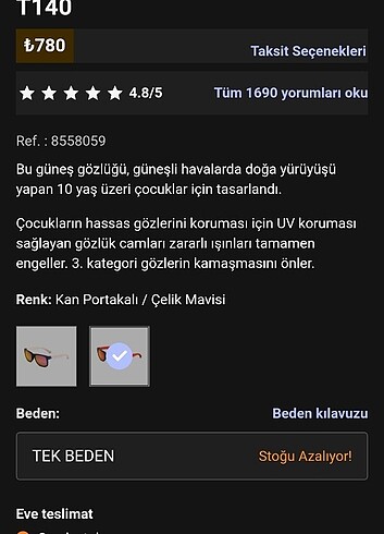 Çocuk Güneş Gözlüğü- 10 Yaş #QUECHUA - Görsel 12