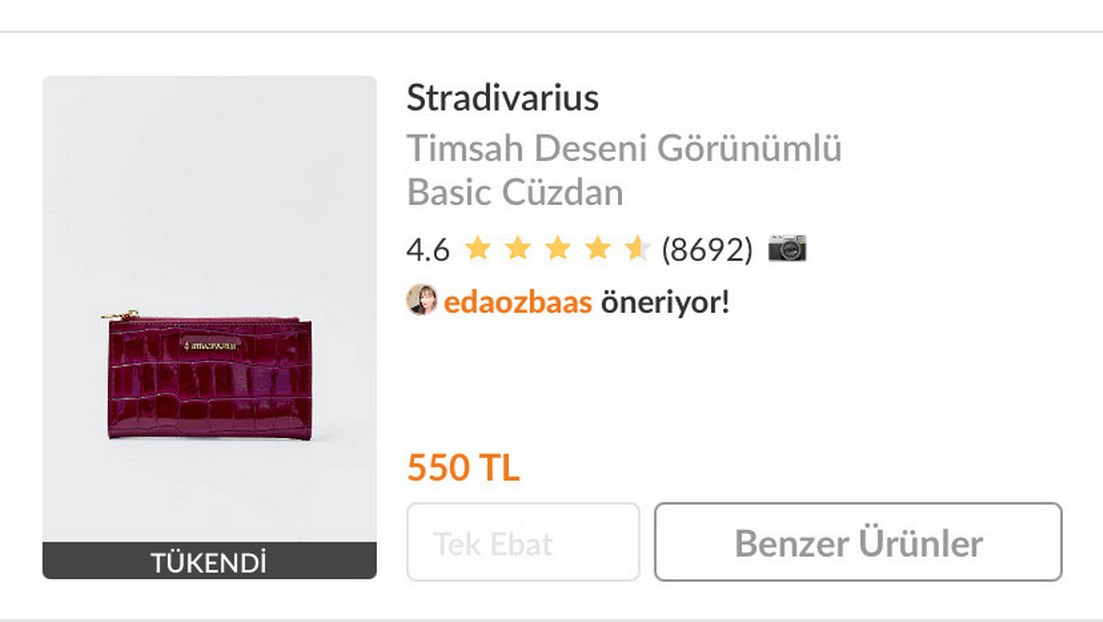 Stradivarius Timsah Desen Cüzdan - Görsel 2